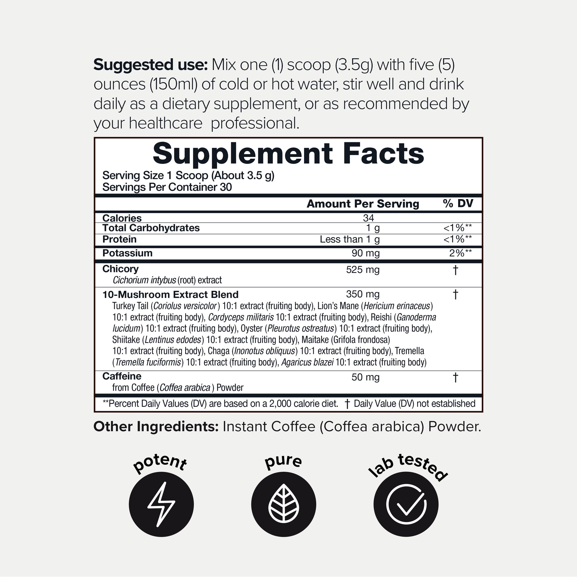 Low Caffeine Mushroom Coffee 10:1