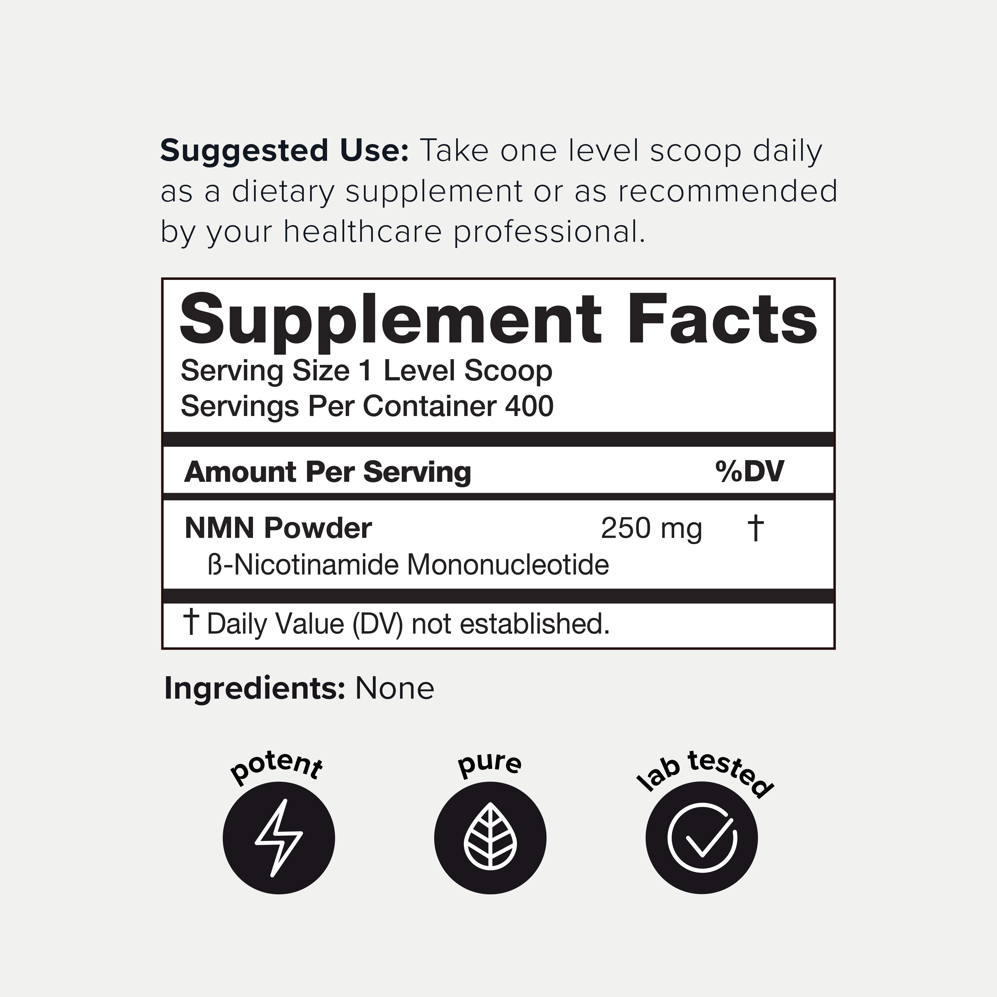 Nmn Powder Labels NMN Powder 99.5% - 100g - Toniiq – Toniiq - Elevated Nutrients